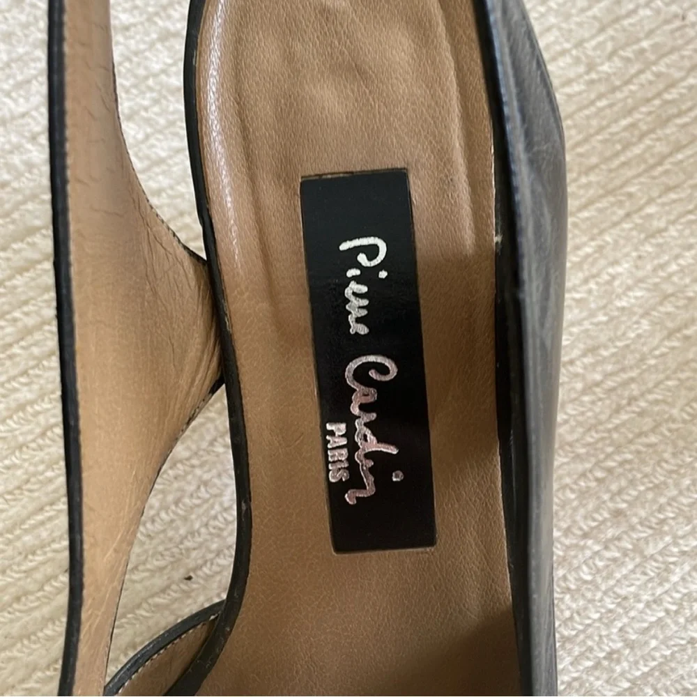 PIERRE CARDIN Black And White Sling Back Heel shoes size 6US/36EU
